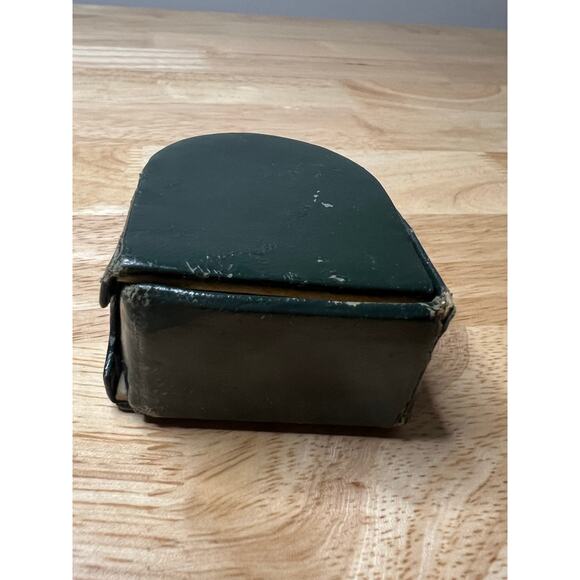 Vintage Bucherer Travel Alarm Clock in Green Leather Case by Swiss Untested JL - Picture 4 of 10